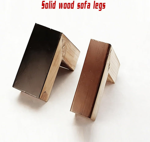 GJHYNT 4 Pack 1in 2in Drawers(Brown,5cm/2in) Wooden Furniture Risers, LShaped Bed Risers, Sofa Feet, Wood Furniture