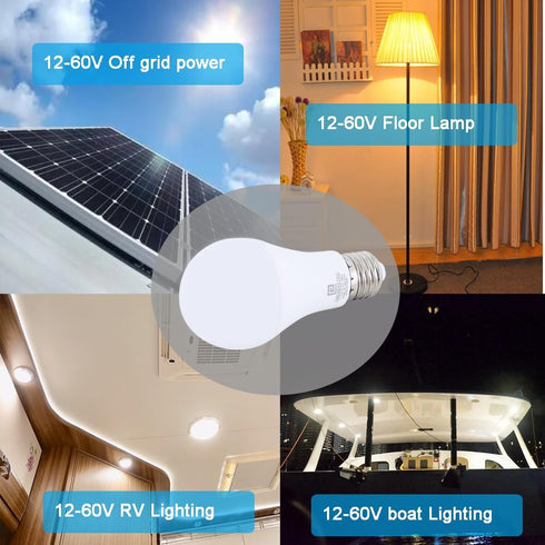 12V-60 Volt LED Light Bulb, 12V Low Voltage 6W, 3000K Warm Light, 40W Equivalent, E26 Medium Screw Base, 2 Pack