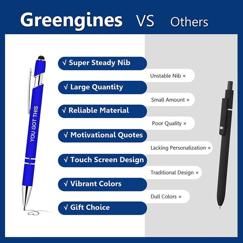 Inspirational Pens, 30 Pieces, Motivational Ballpoint Pen with Stylus Tip, Bulk Gifts for Women