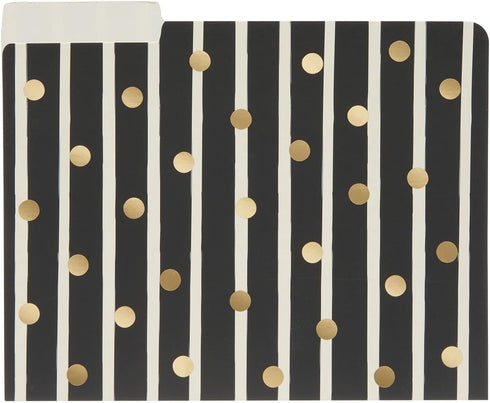 Paper Junkie Geometric File Folders with 1/3 Cut Tabs, Gold Office Supplies (11.5 x 9.5 in, 12 Pack)