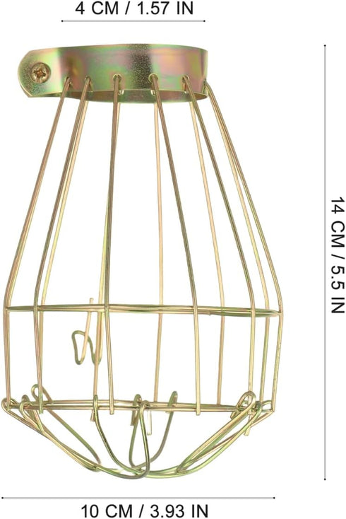 6 Bulb ULTECHNOVO Pcs Metal Wire Cage Light Guard, Vintage Industrial Lamp Shade Covers with Adjustable Clamp, Brass