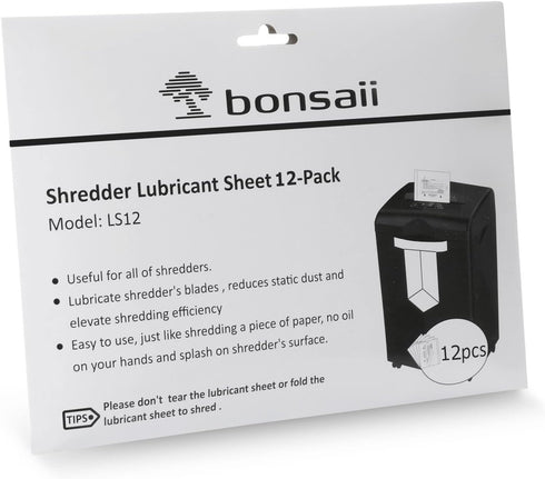 bonsaii Sheets,12-Pack (8.4 5.9 inch/Piece) Paper Shredder Lubricant x
