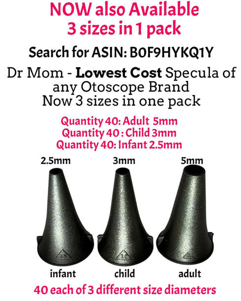 Doctor Mom Otoscope 4th Generation Doctor Mom LED Pocket Pro Otoscope with Both Adult and Pediatric Disposable Specula