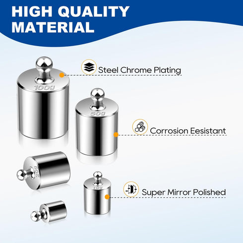 UCEC Calibration Weights for Digital Scale, 10mg - 100g Precision Stainless Steel Weight Set with Tweezers