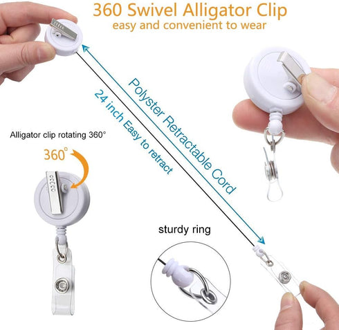 Nurse Retractable Badge Reel, Cute Badge Holder with Alligator Clip for ID Card Holders (Stethoscope)