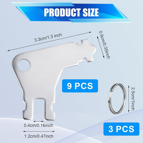 XIHIRCD 9pcs 3pcs Toilet Paper Dispenser Key, Metal Toilet Paper Dispenser Key Replacement with Key Rings Paper Towel