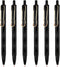 DUNBONG Gel Pens, 0.5mm Retractable Fine Point, Black Ink, Box of 6 Needle Tip Pens with Diamond Design