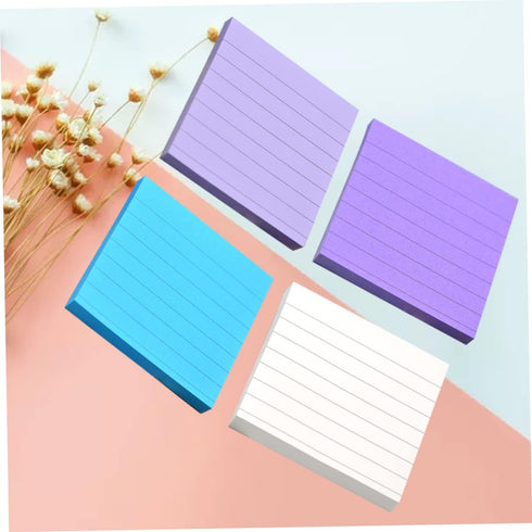 STOBOK 4 Pcs Lined Pad Small Divider Sticking Memo Paper, Sticky Kraft Tags, Bookmarks, Sticky Yellow Tabs