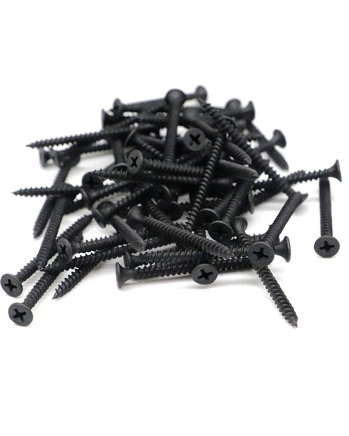 100pcs #7 x 2-1/4" Flat Head Phillips Drywall Screws, Carbon Steel 1022A, Black Phosphate