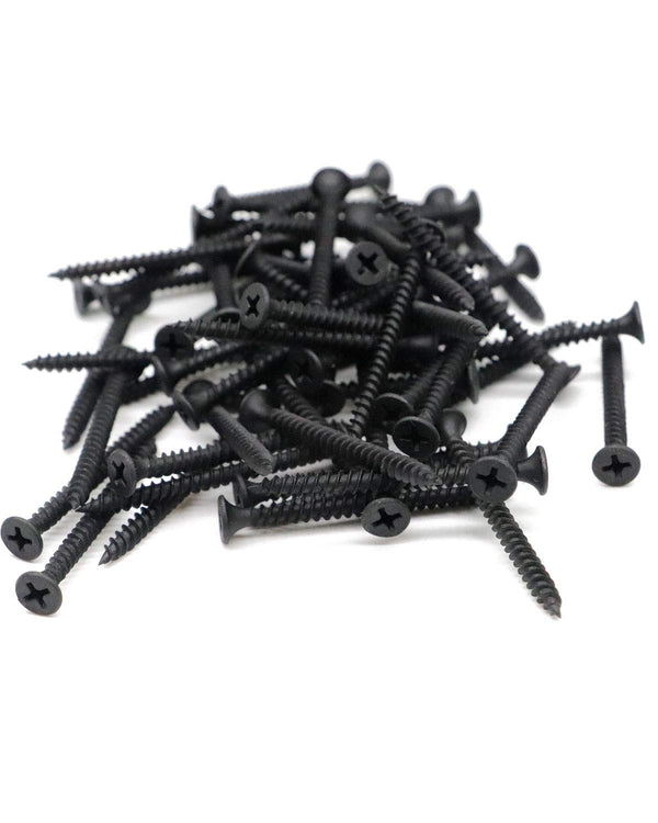 100pcs #7 x 2-1/4" Flat Head Phillips Drywall Screws, Carbon Steel 1022A, Black Phosphate