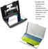 SENHAI 2 Pcs Business Card Holders, Professional Slide Out Business Card Case and Stainless Steel ID Wallet - Black