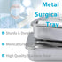 Medical Surgical Trays, Stainless Steel Dental Instruments Tray Organizer with Lid & Handle Grip