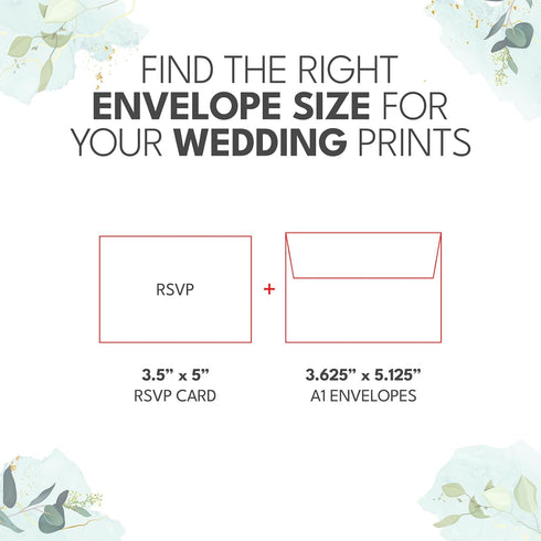 70 lb. A1 3.625 5.125, 100 GotPrint Custom Wedding Envelopes for Invitations, Save the Dates, RSVP, Thank You Cards