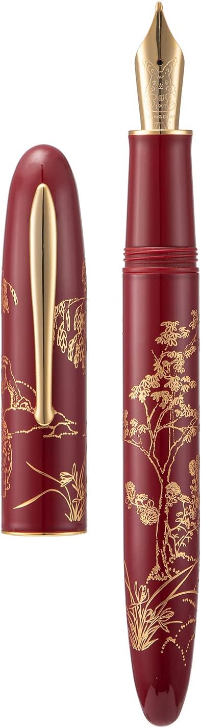 HONG DIAN N23 Red Rabbit Fountain Pen, Long Blade Medium Nib Gold