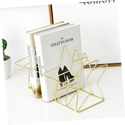 Elegant Gold Iron Bookends for Stylish Home Office Decor