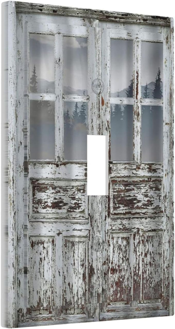 Rustic Farmhouse Decorative Switch Plate Covers, 1 Gang Wall Plate Single Toggle Light Switch Cover Plate for Bedroom