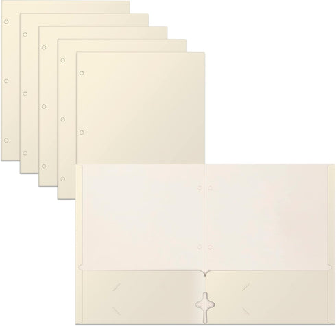 Better Office Products 50-Pack Two Pocket Portfolio Folders, White, Letter Size Paper Folders, 50 Pieces, Clean White