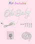 17.3 7.6inch, YALLOVE Oh Baby Neon Sign, X Cool White Neon Light, USB Powered Light-up, Adjustable Brightness, Neon