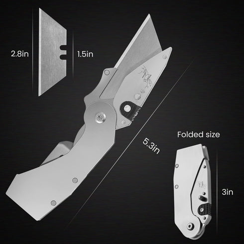 6-Pack C6SL) Lichamp Folding Utility Knife Box Cutter, Quick Change Razor Knife Utility Pocket Construction Blade
