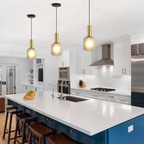 AOJUNSANSAN 2 Pack Mid Century Smoke Gray Glass Pendant Light Fixture Brushed Gold Pendant Lights Kitchen Island Modern