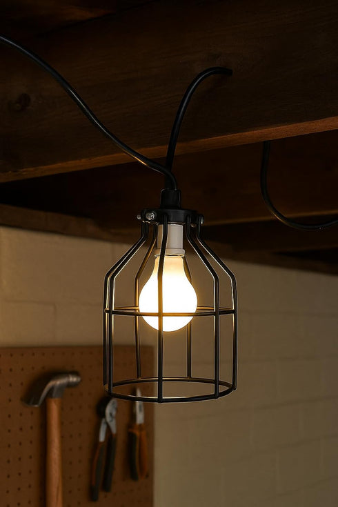 YI LIGHTING 1-Piece (1) Industrial Vintage Style Metal Lamp Guard Cage for Pendant String Lights and Vintage Lamp