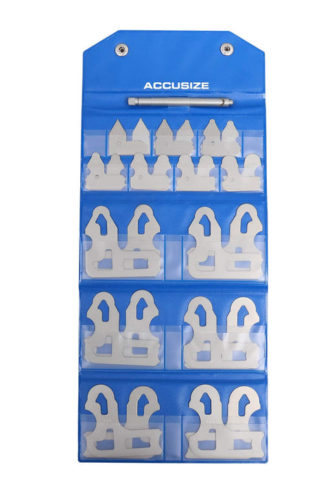 Accusize Industrial Tools 26 Pc Radius Gauge Set Metric 0.5 mm - 13.0 mm with Holder, 3602-5026