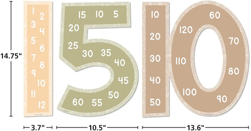 Teacher Created Resources Terrazzo Tones Jumbo Numbers Bulletin Board, Skip Counting/Multiples (TCR7203)