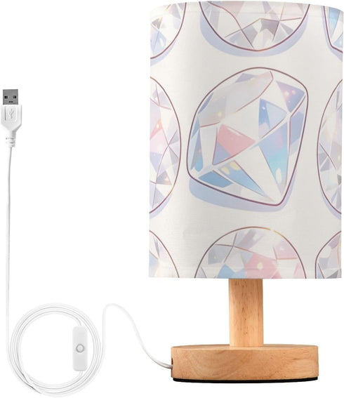 Yuiboo Bedroom Lamps Baby Night Light for Small Spaces Soft Holographic Gemstone Lamp
