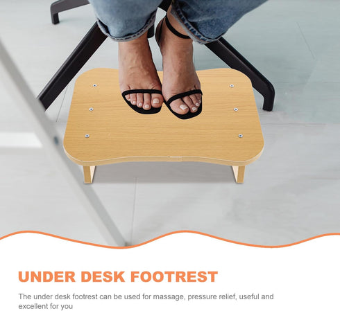 Wooden Footstool for Nursing Office and Home Use Slant Design Foot Rest for Improved Posture Support Under Desk