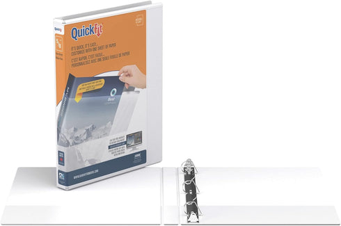 QuickFit View Binder, 5/8 Inch, Round Ring, White (88000)