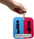 Zelica Funny Bathroom Pass - Unisex Office Restroom Key Tag Holder with Keychain Ring for School, Office, and More
