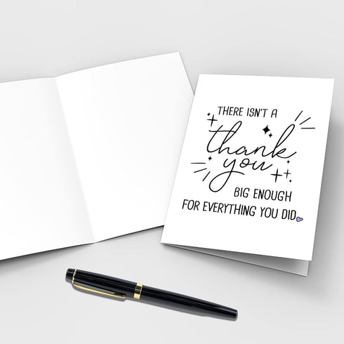 Qiliji Funny Thank You Card, Humor Appreciation Card for Women Men, There Isn't A Thank You Big Enough For Everything