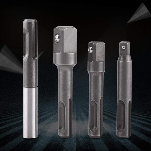 Impact Socket Set Hand Tools, 1/4" Hex Socket Adaptor, 1/4", 3/8", 1/2" Head, Nut Driver Socket Adapter Set