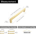 QOGRISUN 2-Pack Solid Brass Cabinet Pulls, Gold Square Drawer Handles for Kitchen Hardware