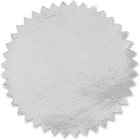 PaperDirect Plain Silver Foil Embossing Serrated Edge Certificate Seals, 2 Inch, Self Adhesive, 100 per Pack