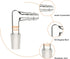 XCD Glass Vacuum/Gas Adapter 90-Degree Bent Borosilicate Glass Inlet Adapter with 14/20 Inner Joint Hose