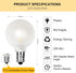 G40 Led Frosted White Replacement Light Bulbs, E12 Led Candelabra Globe Light Bulbs, 1.5 Inch Frosted String Lights Bulbs for Indoor Outdoor, 0.6 Watt E12/C7 Base Chandelier Light Bulbs-25 Pack by Doratale