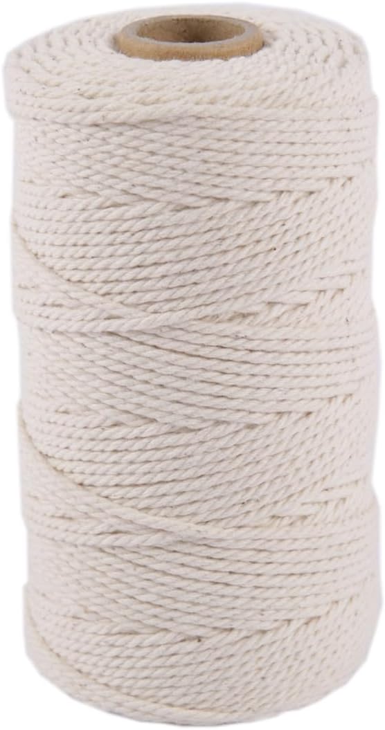 328ft Butchers Cotton Twine String - 2mm Cooking Twine Food Safe for Bakers, Meat, and Crafting