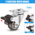 Nefish 1.5 Inch Rubber Caster Wheels with Brake, 360 Degree Rotation, 300 Pounds Capacity for Furniture, Set of 4