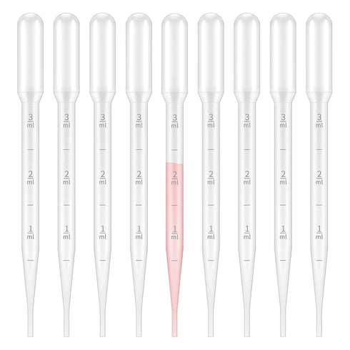 G2PLUS 200PCS 3ml Disposable Plastic Transfer Pipettes, Calibrated Droppers for Liquid, Science Lab, Essential Oils