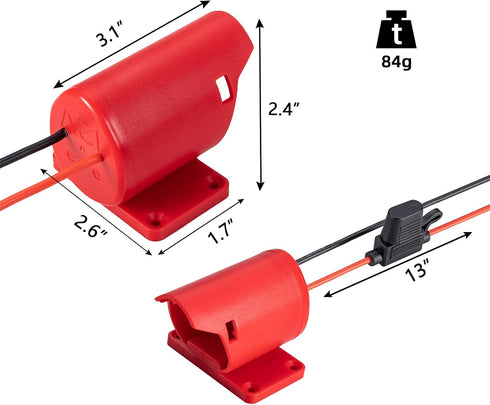 Power Wheel Adapter for Milwaukee M12 12V Battery with Fuse & Wire Terminals for RC Car, Robotics, DIY Use