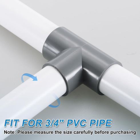 3/4" 12 3 Elbow Elbow uxcell PVC Tee, Pcs Way Connector Furniture Grade PVC Tee Pipe Fitting Adapter Corner Fitting