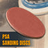 POWERTEC 10 PCS 8 Inch PSA Sanding Discs, 120 Grit Self Stick Adhesive Sandpaper for Drywall, Woodworking