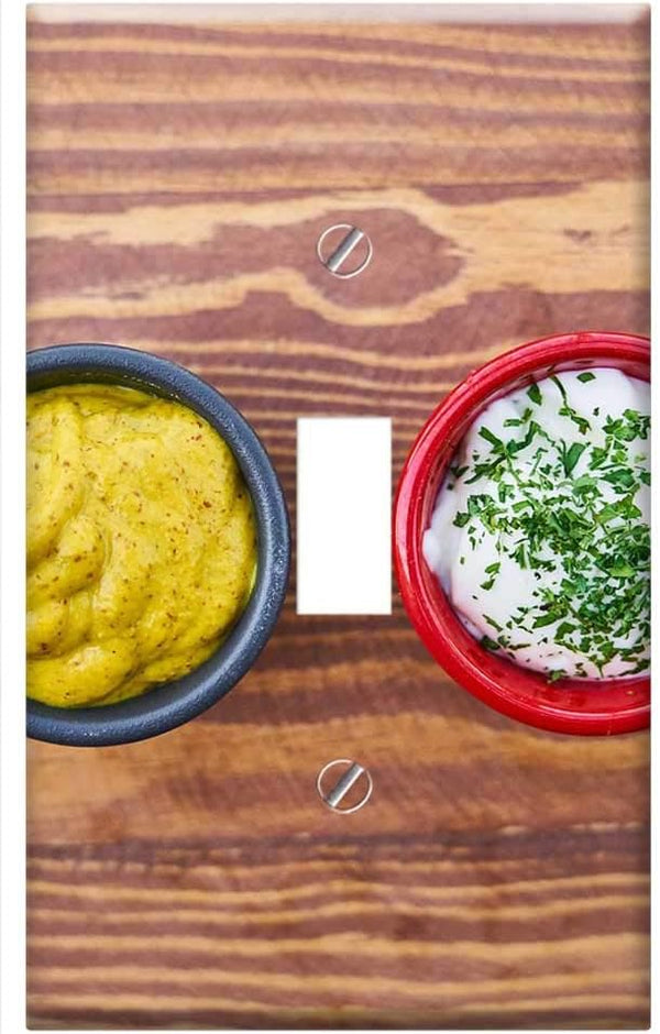 Yuatuwaw Switch Plate Single Toggle - Mustard Mayonnaise Sauce Table Flavor Diet Aroma