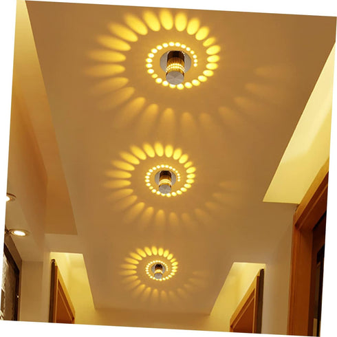 1W DOITOOL Modern Spiral LED Wall Sconce Yellow Light for KTV Atmosphere
