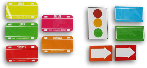 Transportation Cutouts - Traffic Light, License Plates, Arrows - Bulletin Board Accents - 10 Pieces, 7.75 Inches