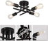 4 E26 ZGLAOJT Semi Flush Mount Light Ceiling Light Matte Black with Base Modern Chandelier for Farmhouse Kitchen Dining