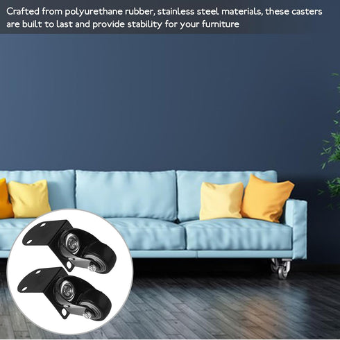 1.5-inch 2pcs, Didiseaon General Silent Swivel Furniture Casters Small Quiet Rolling Wheels for Cabinets, Drawers