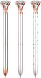 NNY 3 PCS Metal Crystal Diamond Ballpoint Pens, Fancy Gifts for Women Girls, Includes 3 Pen Refills