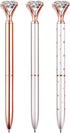 NNY 3 PCS Metal Crystal Diamond Ballpoint Pens, Fancy Gifts for Women Girls, Includes 3 Pen Refills